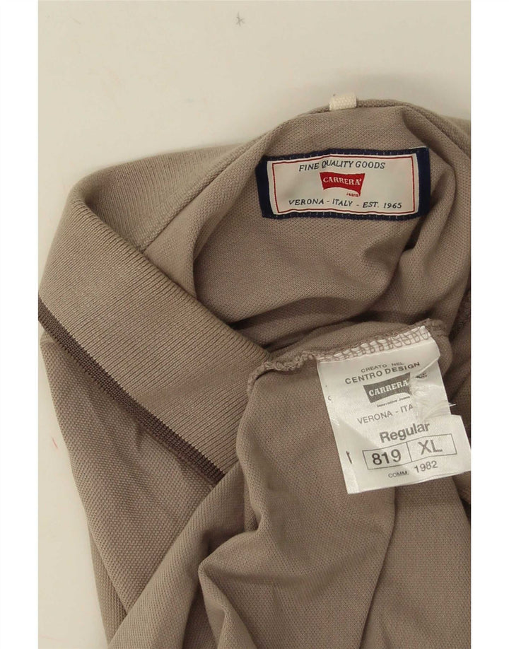Carrera Mens Polo Shirt XL Brown Cotton