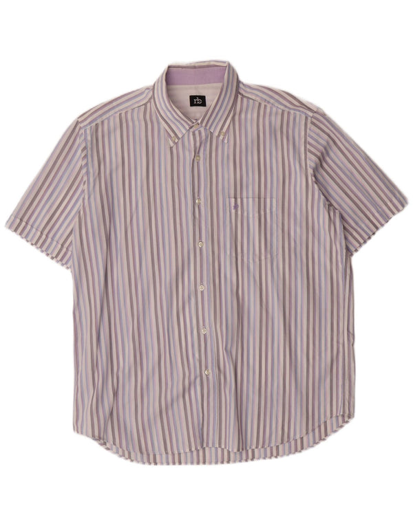 Roccobarocco Mens Shirt Size 46 18 1/2 XL Multicoloured Striped