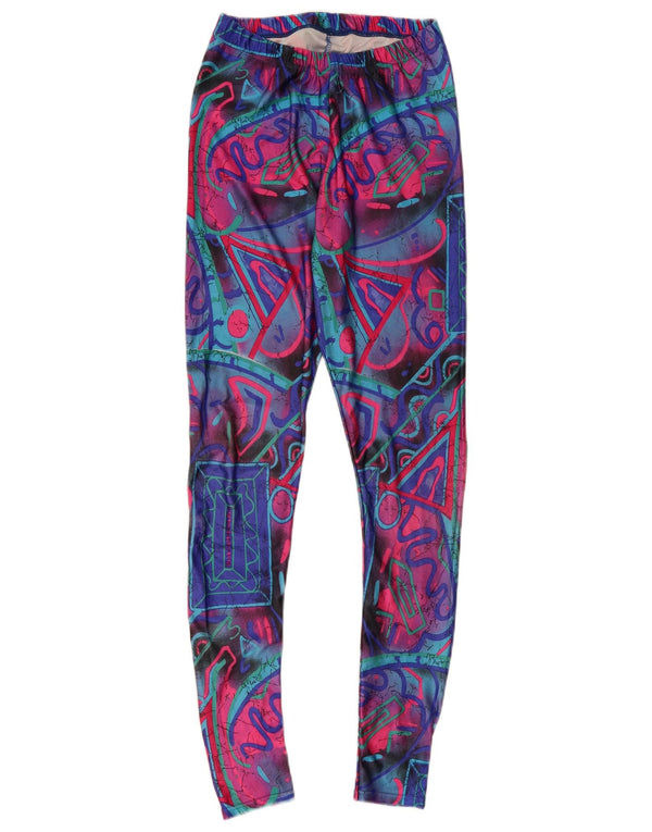VINTAGE Womens Leggings UK 6 XS Multicoloured Geometric