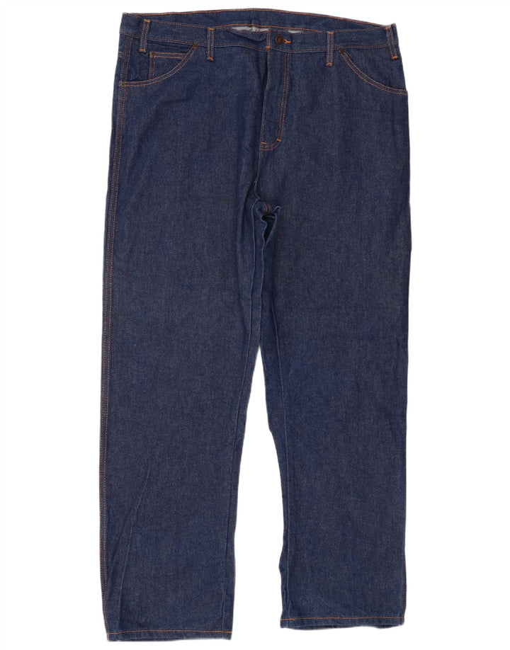Dickies Mens Regular Fit Straight Jeans W42 L32 Navy Blue Cotton
