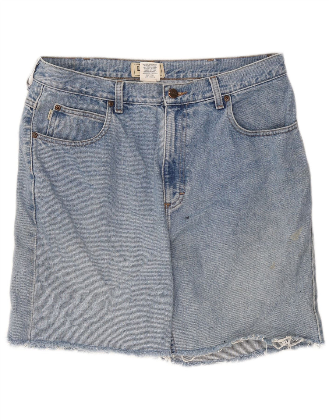 L.L.BEAN Mens Denim Shorts W34 Large Blue Cotton