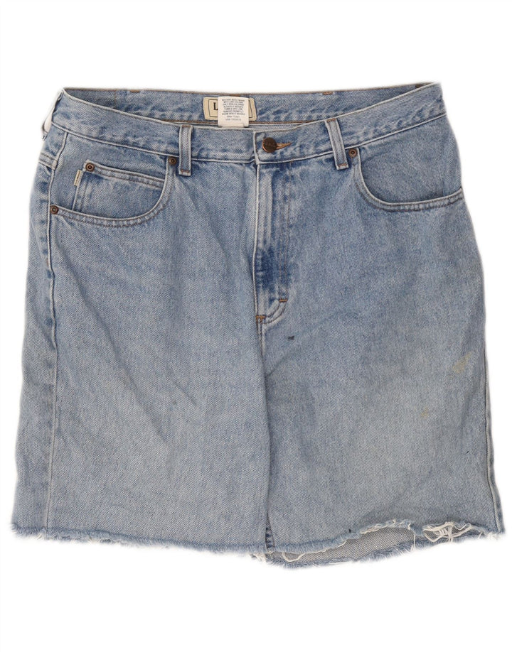 L.L.BEAN Mens Denim Shorts W34 Large Blue Cotton