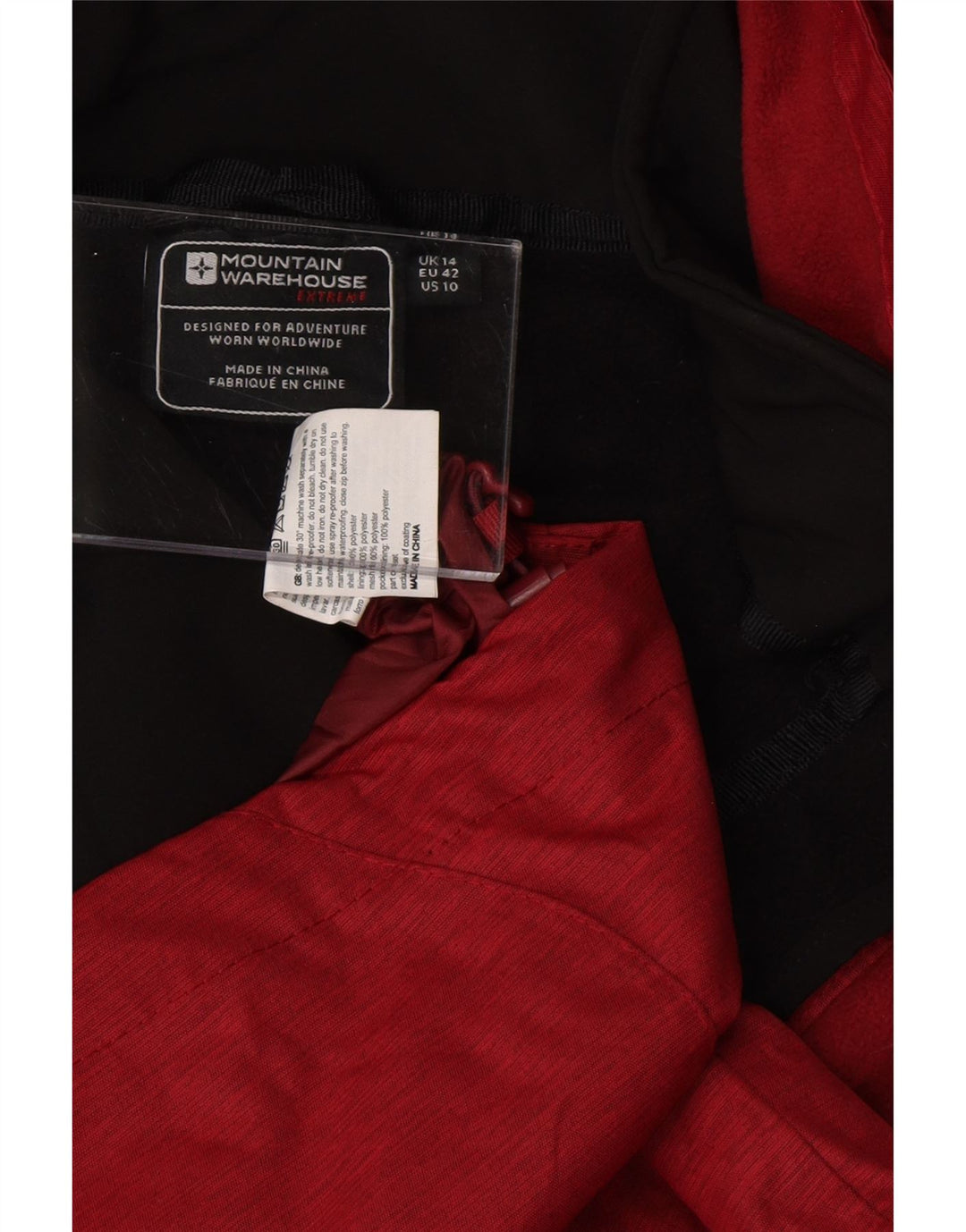 MOUNTAIN WAREHOUSE Womens Hooded Windbreaker Jacket UK 14 Large Red