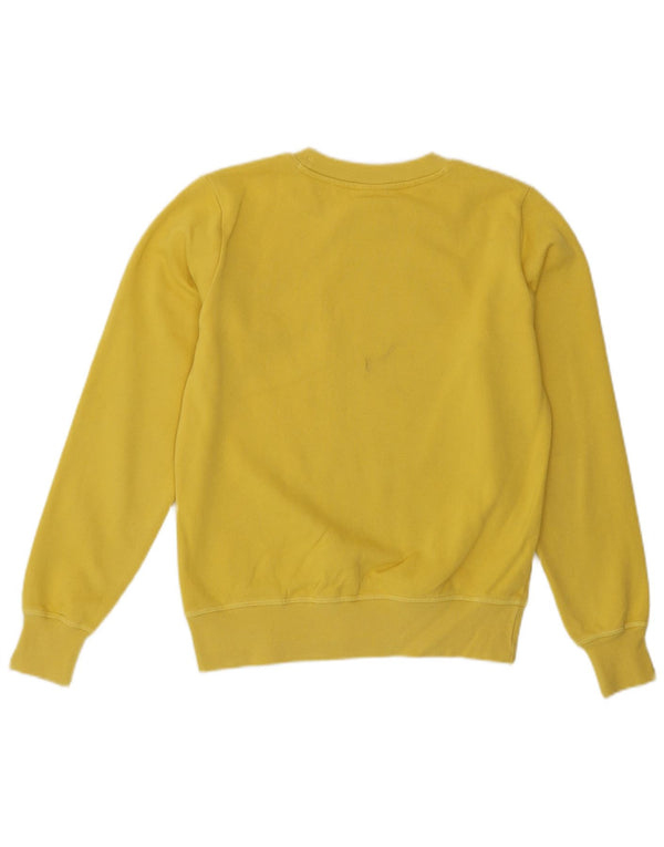 Champion Womens Graphic Sweatshirt Jumper UK 8 Small Yellow