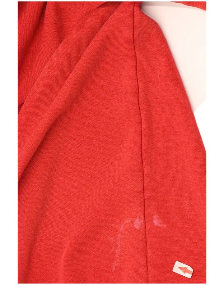 Adidas Mens Hoodie Jumper Medium Red Cotton