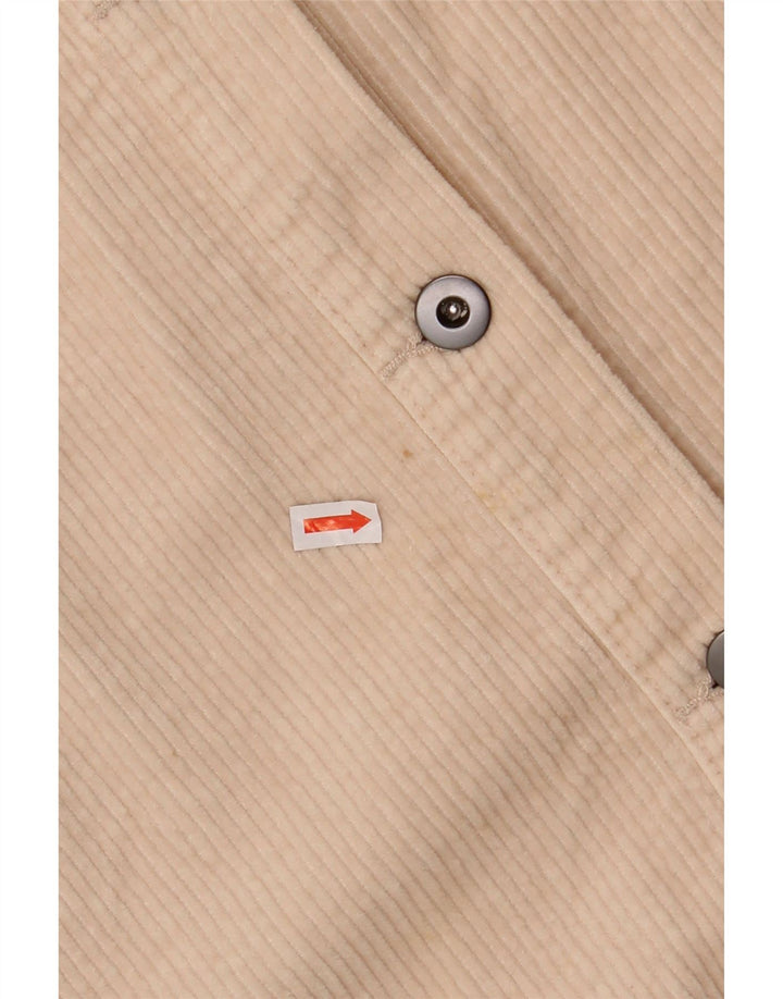 ZARA Womens Oversized Corduroy Shirt UK 14 Medium Off White Cotton