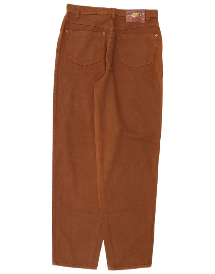 BERRI Mens High Waist Jeans W34 L34 Brown Cotton
