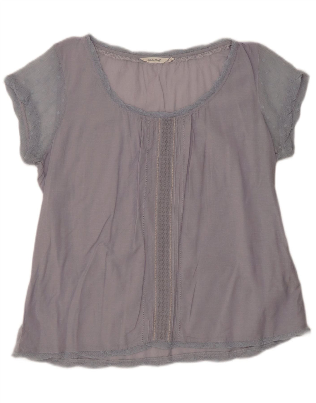 WHITE STUFF Womens Blouse Top UK 16 Large Blue Cotton