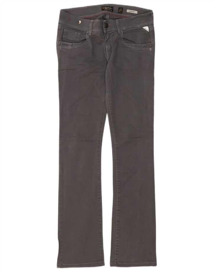REPLAY Womens Rearmy Bootcut Jeans W28 L32 Grey Cotton