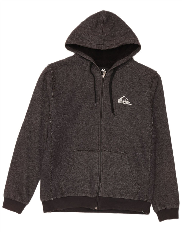 Quiksilver Mens Zip Hoodie Sweater Medium Grey Cotton