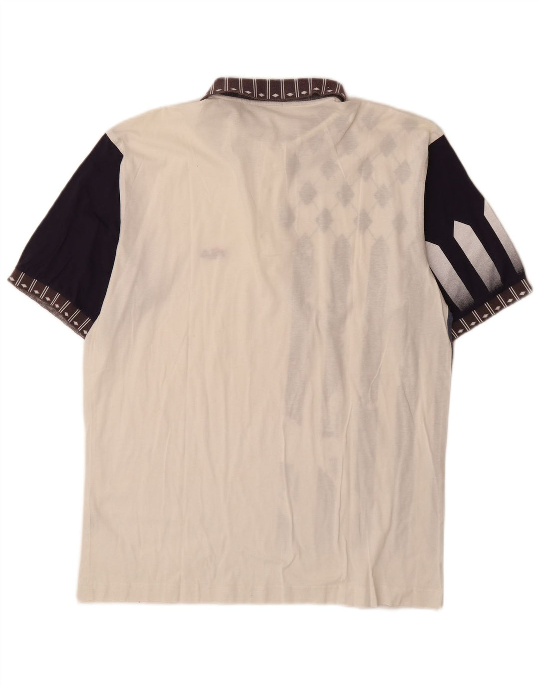 FILA Mens Graphic Polo Shirt IT 52 Large White Colourblock Cotton
