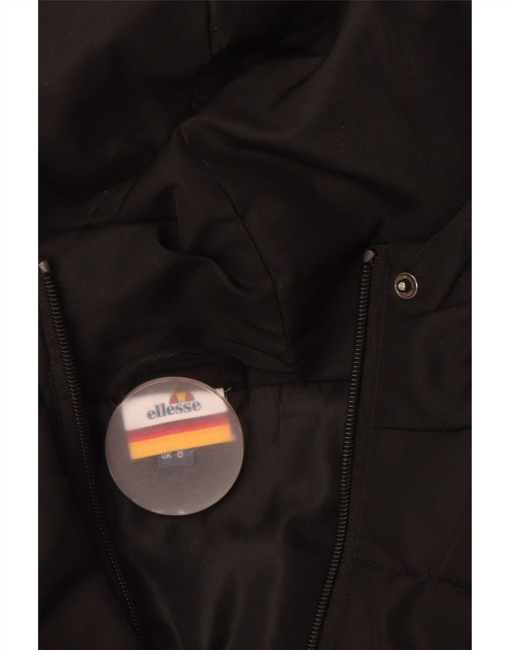 Ellesse Womens Oversized Hooded Padded Jacket UK 8 Small Black Polyester