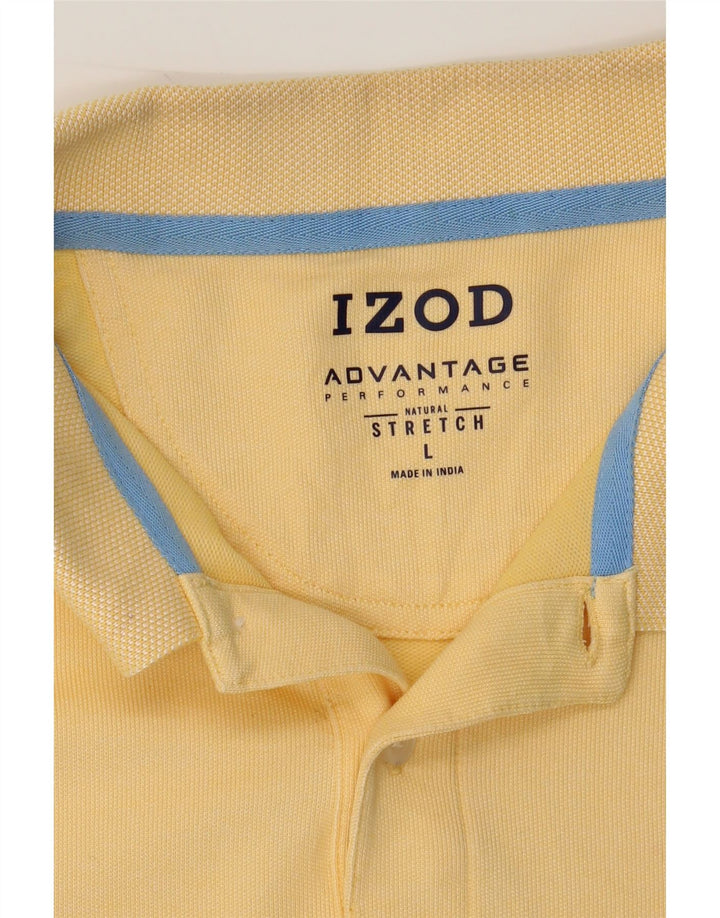IZOD Mens Stretch Polo Shirt Large Yellow Cotton Vintage Izod and Second-Hand Izod from Messina Hembry 