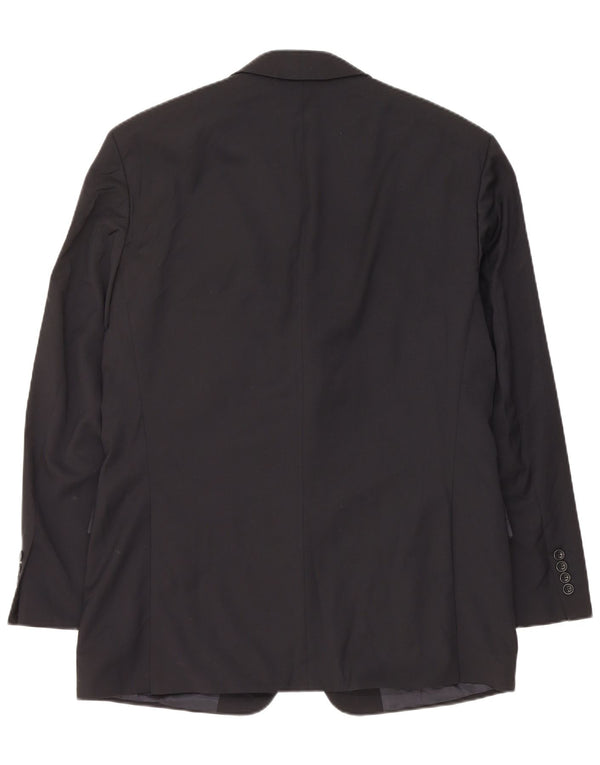 Hugo Boss Mens 3 Button Blazer Jacket EU 50 Large Navy Blue Virgin Wool