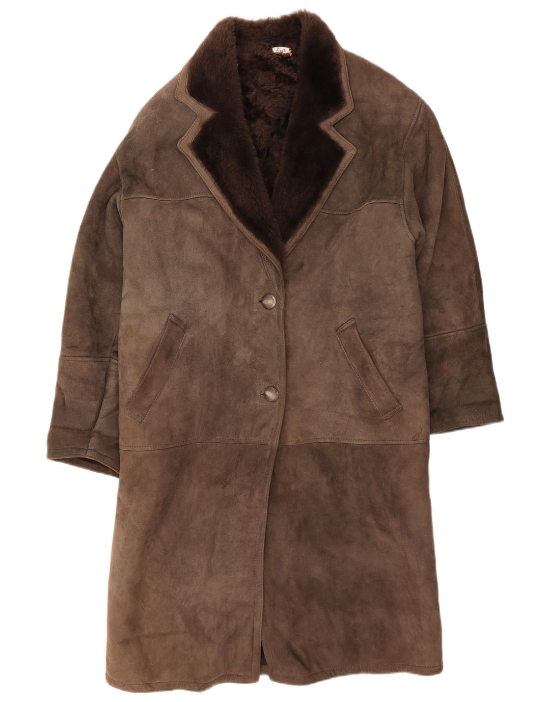 Vintage Womens Shearling Coat IT 42 Medium Grey Shearling