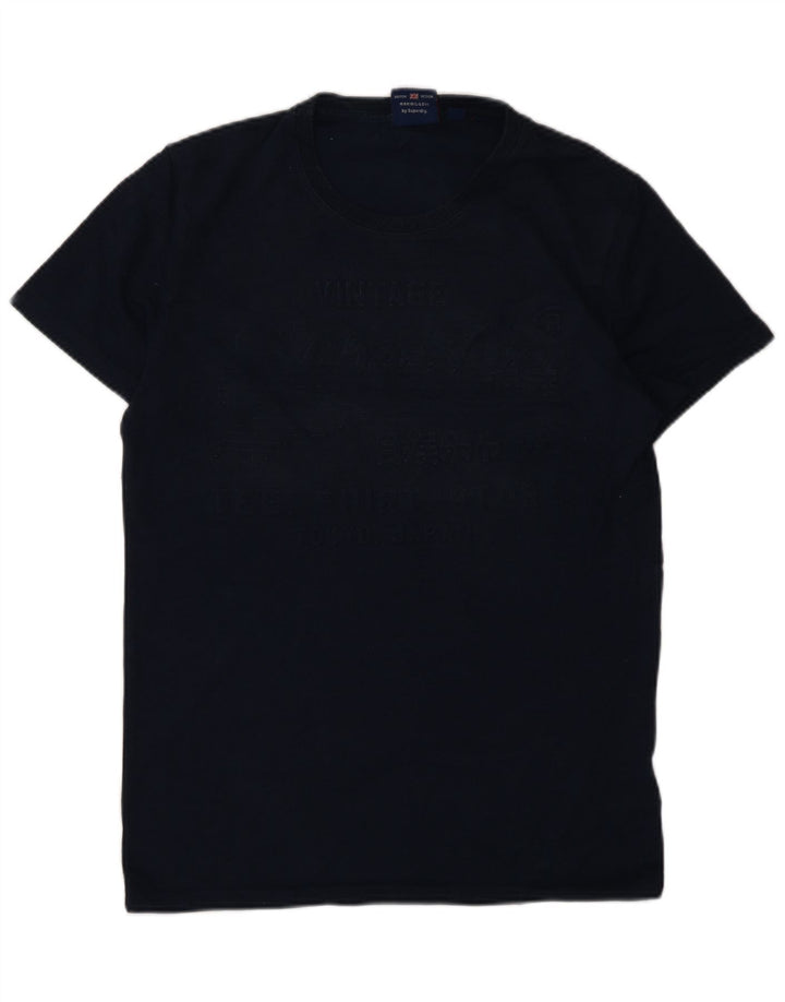 Superdry Mens Graphic T-Shirt Top Medium Navy Blue Cotton