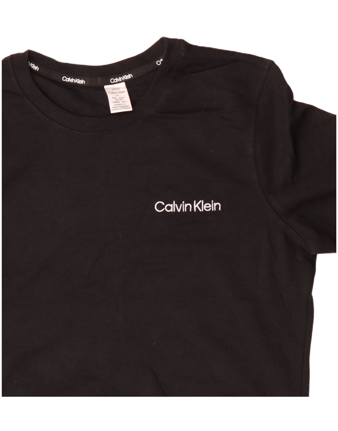 CALVIN KLEIN Womens Sweatshirt Jumper UK 14 Medium Black Cotton
