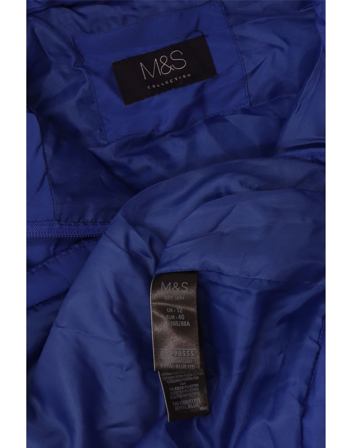 Marks & Spencer Womens Padded Gilet UK 12 Medium Blue Polyester