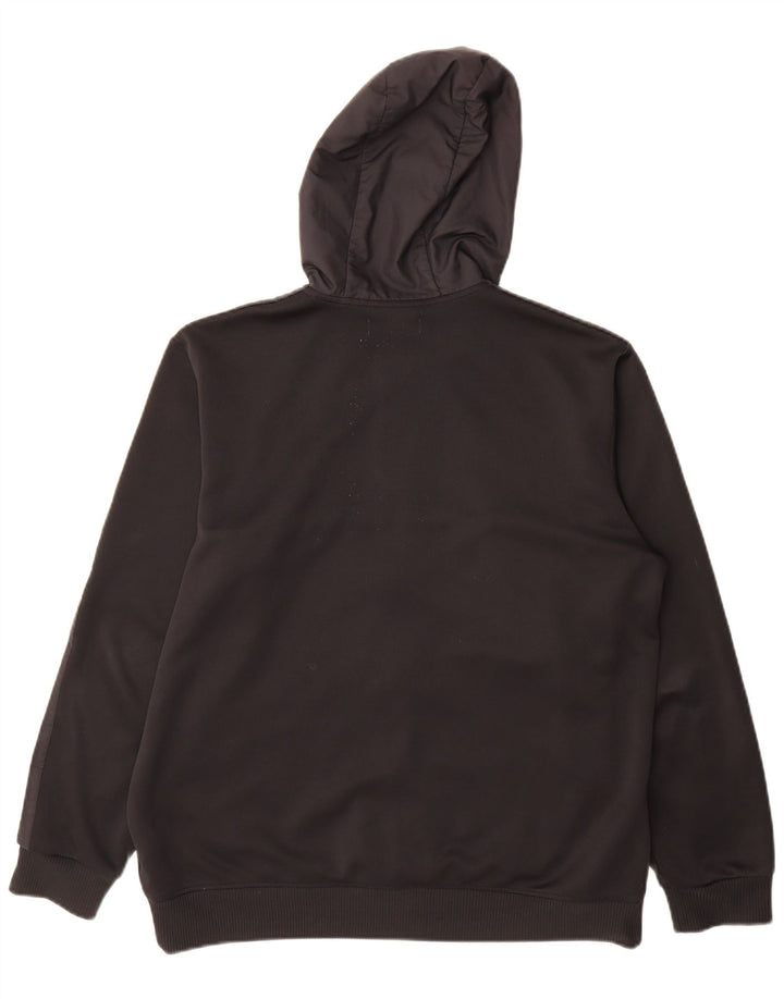Adidas Mens Zip Hoodie Sweater Large Black Polyester