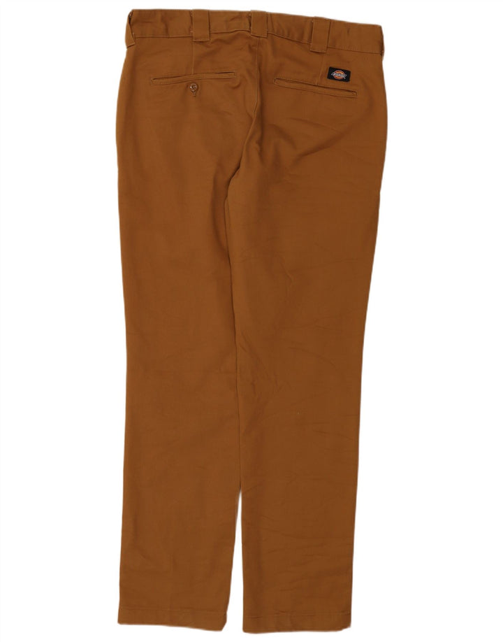 Dickies Mens Slim Fit Chino Trousers W33 L32 Brown Polyester