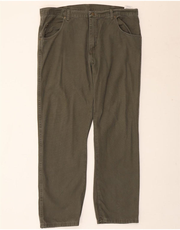 WRANGLER Mens Straight Casual Trousers W40 L30 Khaki Cotton