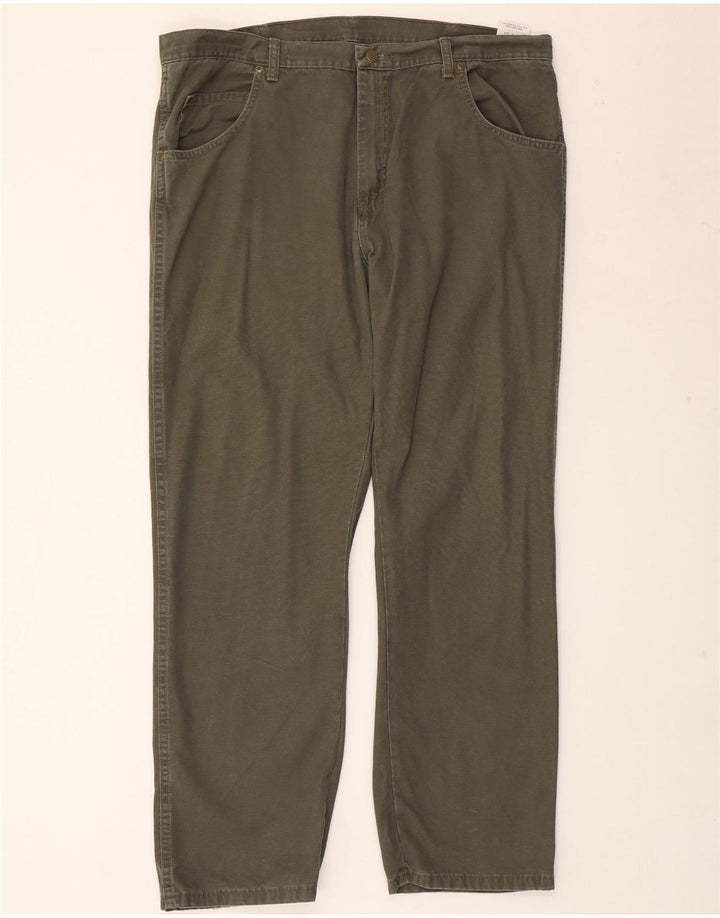 WRANGLER Mens Straight Casual Trousers W40 L30 Khaki Cotton