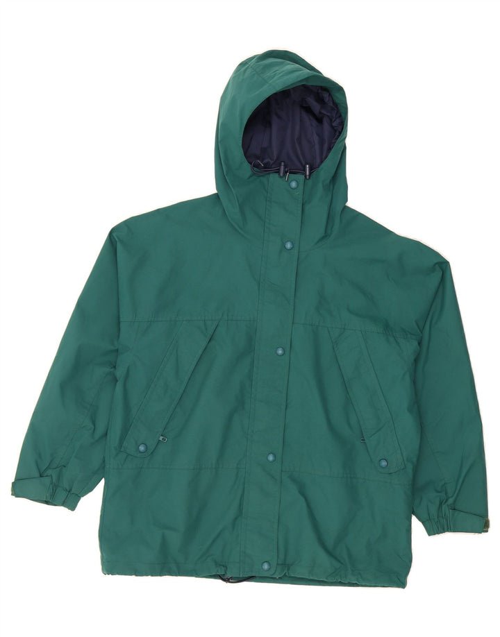 EDDIE BAUER Womens Oversized Hooded Rain Jacket UK 10 Small Green Nylon Vintage Eddie Bauer and Second-Hand Eddie Bauer from Messina Hembry 