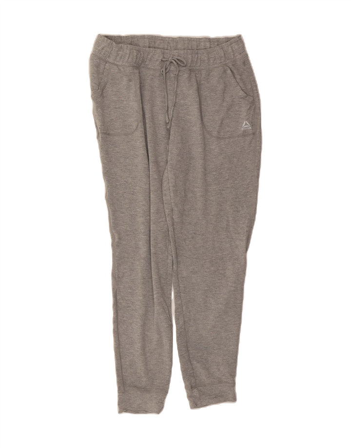 REEBOK Womens Tracksuit Trousers Joggers UK 12 Medium  Grey Rayon Vintage Reebok and Second-Hand Reebok from Messina Hembry 