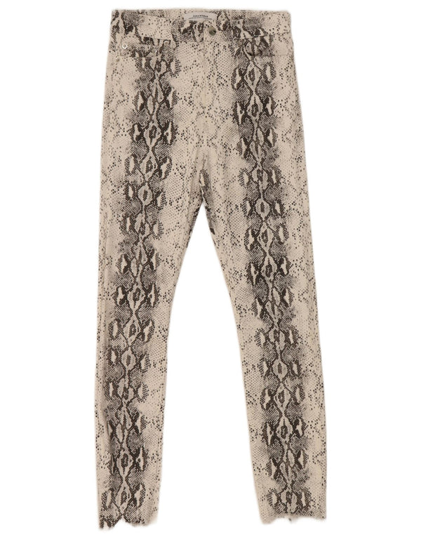 Zara Womens Skinny Jeans EU 36 XS W26 L26 White Animal Print Cotton