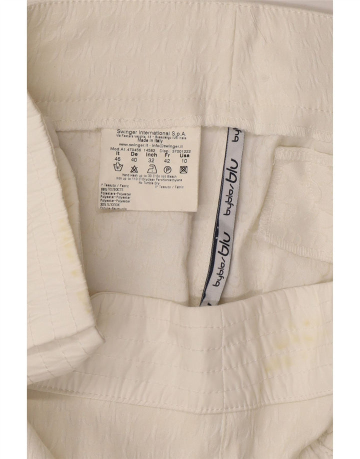 BYBLOS Womens Straight Skirt IT 46 XL W32 Off White Polyester Vintage Byblos and Second-Hand Byblos from Messina Hembry 