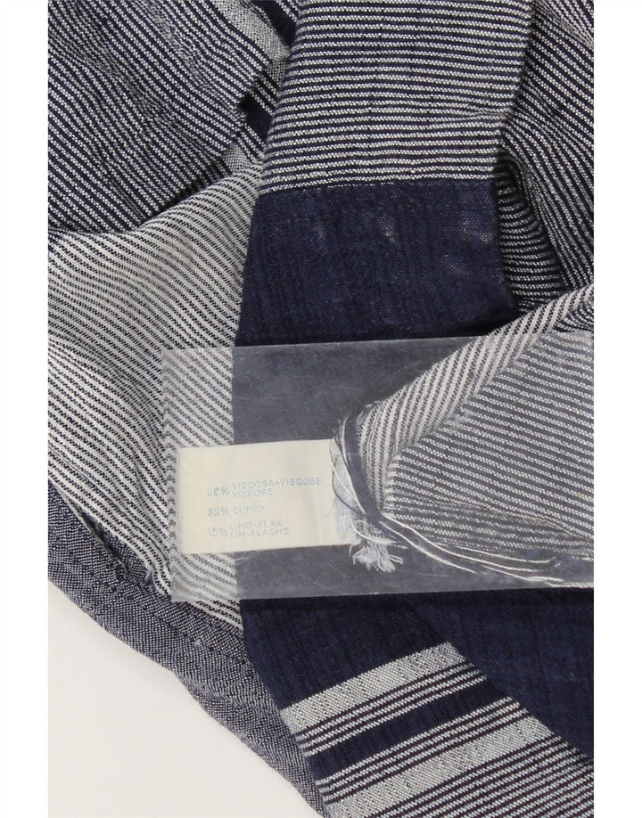 VINTAGE Womens Shift Dress UK 12 Medium Navy Blue Check Viscose Vintage Vintage and Second-Hand Vintage from Messina Hembry 