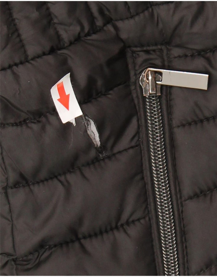 Zara Womens Hooded Padded Jacket UK 10 Small Black Polyester