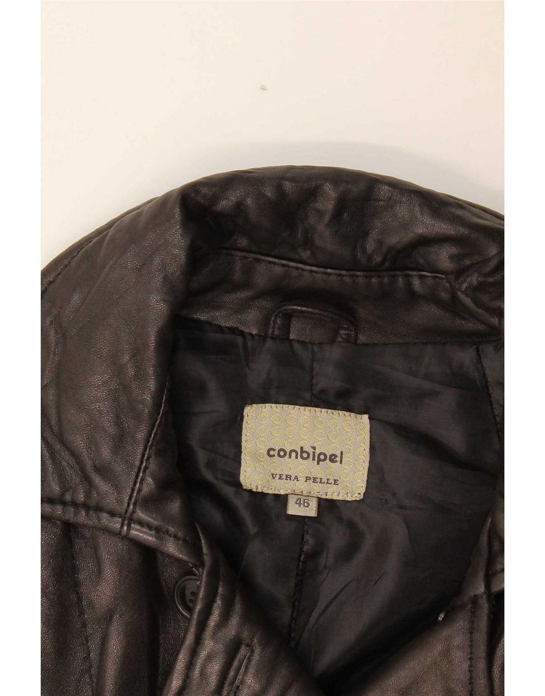 Conbipel Womens Leather Jacket IT 46 Large Brown Leather