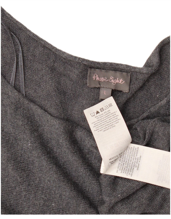 Phase Eight Womens Oversized Boat Neck Jumper Sweater UK 16 Large Grey