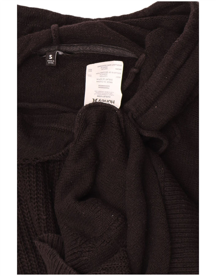 Hurley Womens Oversized Jumper Sweater UK 10 Small Black Cotton