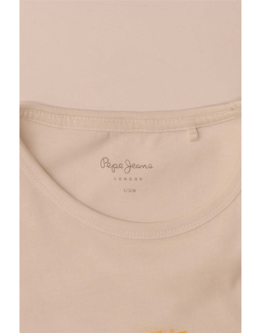 PEPE Jeans Mens Slim Graphic T-Shirt Top Small White