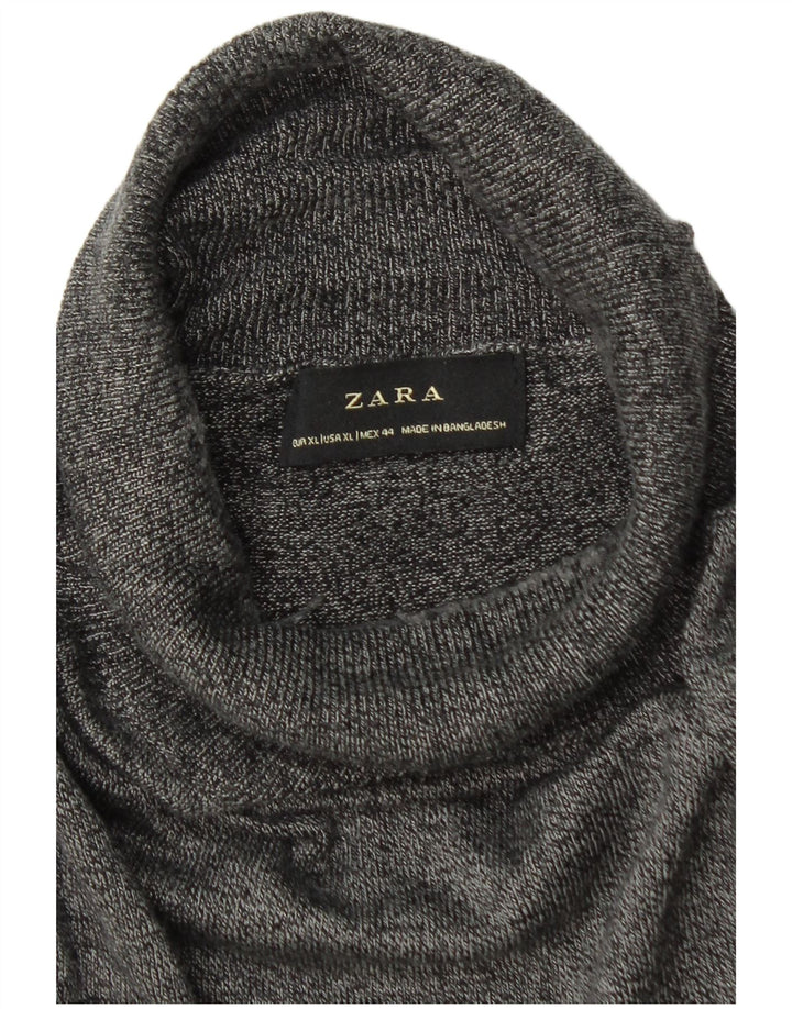 Zara Mens Roll Neck Jumper Sweater XL Grey