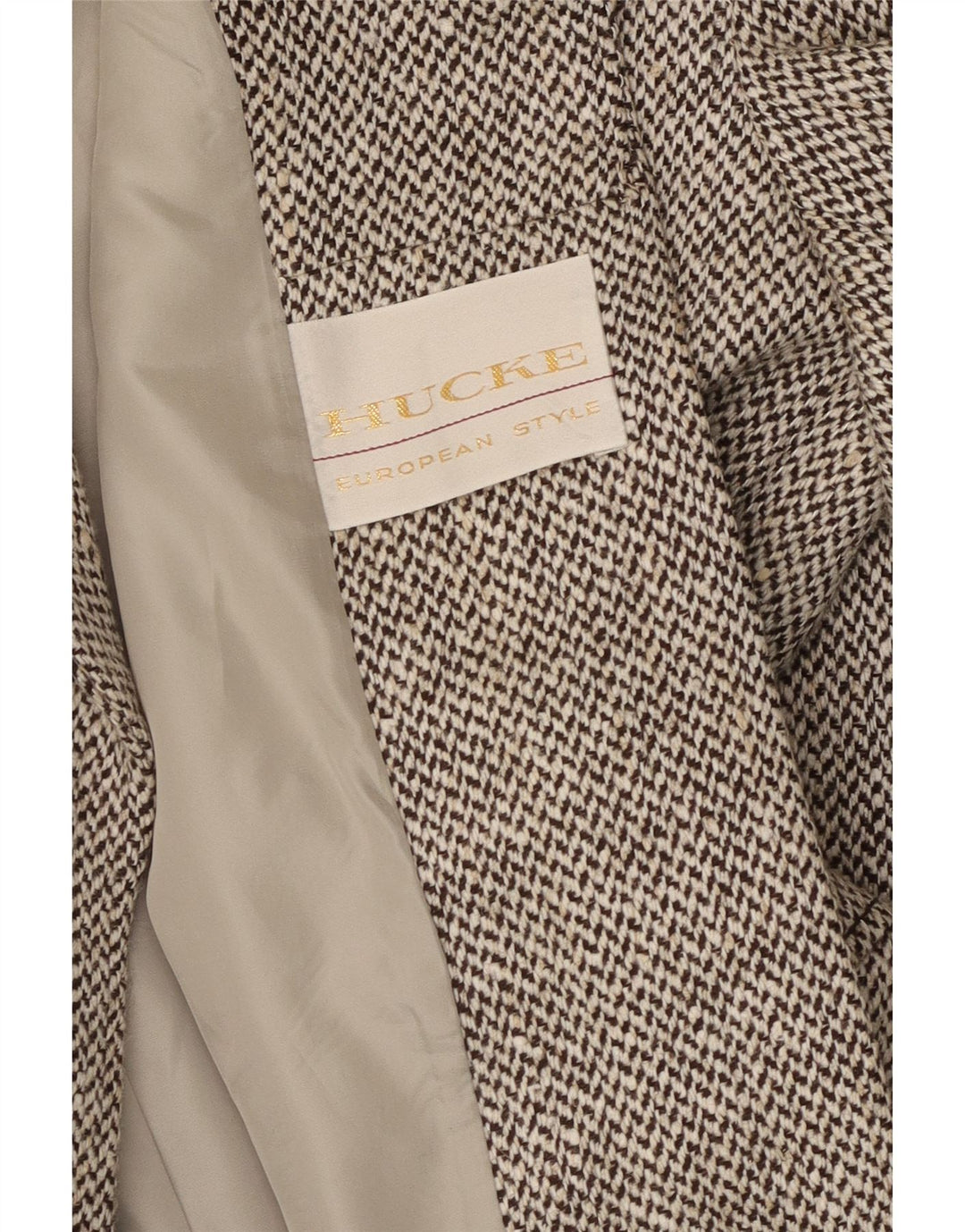 Hucke Womens 4 Button Blazer Jacket UK 14 Medium Grey Herringbone