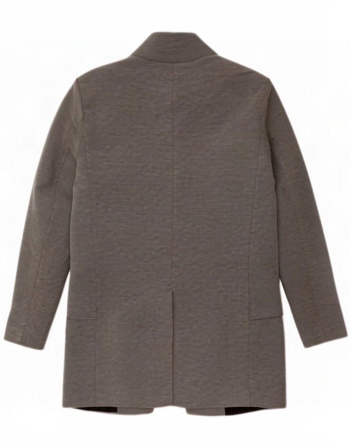 Zara Mens Open Overcoat UK 36 Small Grey Polyester