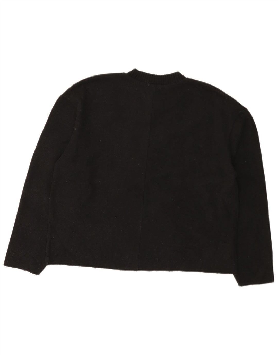 Zara Womens Crew Neck Jumper Sweater UK 14 Medium Black