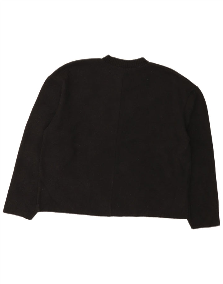 Zara Womens Crew Neck Jumper Sweater UK 14 Medium Black