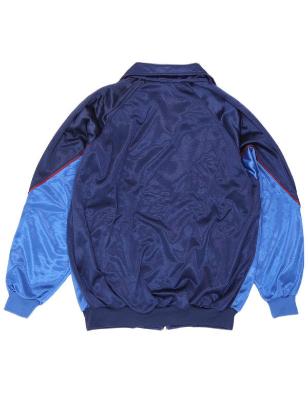 Ferre Mens Tracksuit Top Jacket Large Navy Blue Colourblock Sports