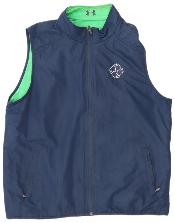 Under Armour Mens Loose Fit Reversible Gilet UK 42 XL Navy Blue