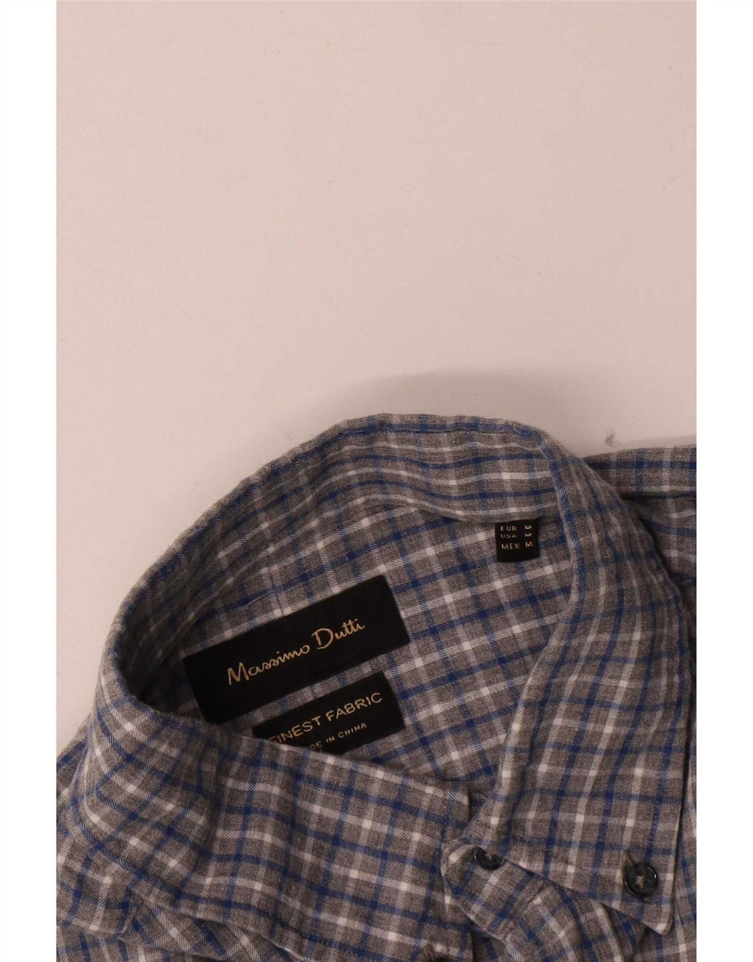 Massimo Dutti Mens Shirt Medium Grey Check