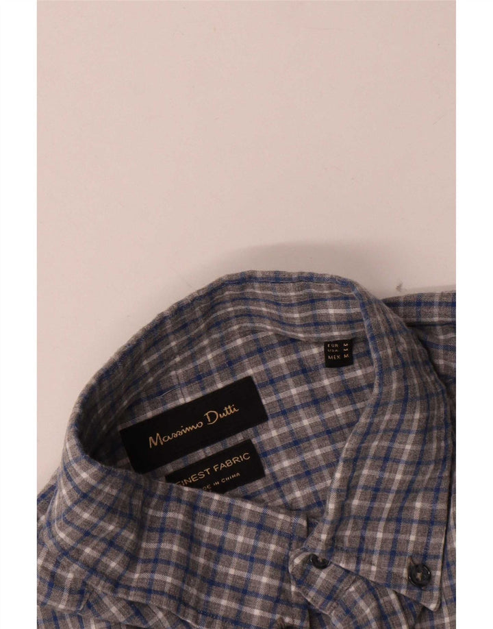 Massimo Dutti Mens Shirt Medium Grey Check