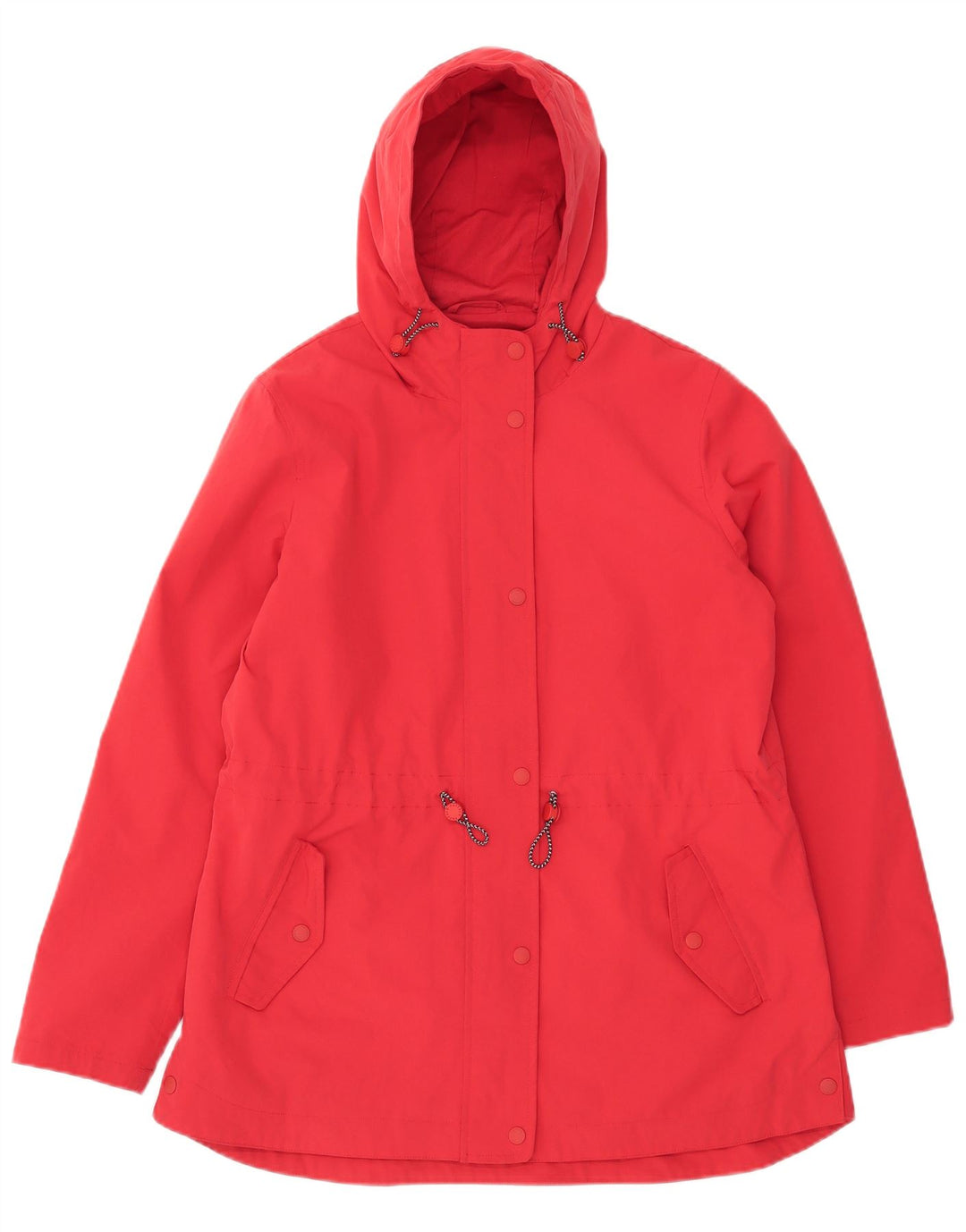 Fat Face Womens Hooded Parka Jacket UK 14 Large Red Polyester