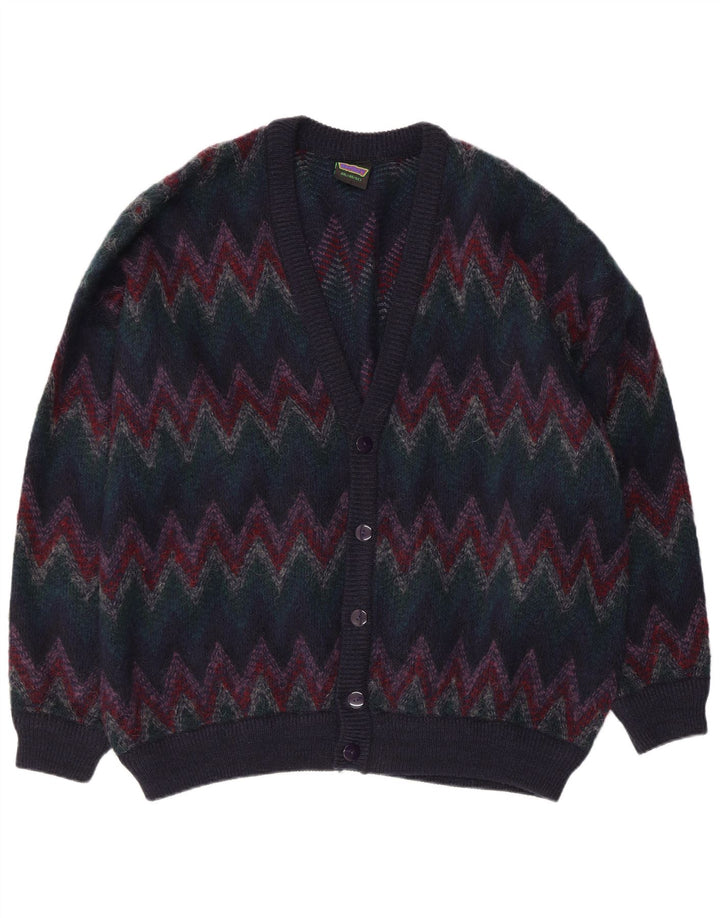 WESTBURY Mens Cardigan Sweater 2XL Multicoloured Chevron Acrylic
