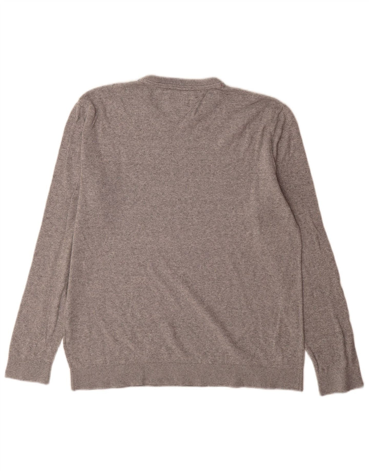 Tommy Hilfiger Mens Crew Neck Jumper Sweater Medium Grey Cotton