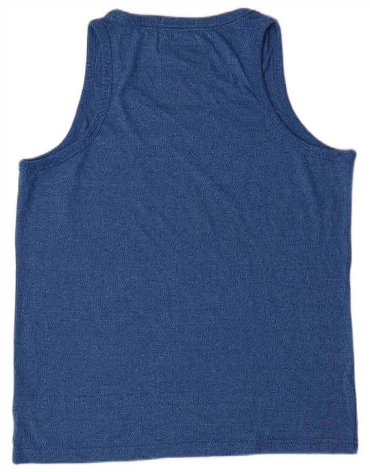 SUPERDRY Mens Graphic Vest Top 2XL Blue Cotton