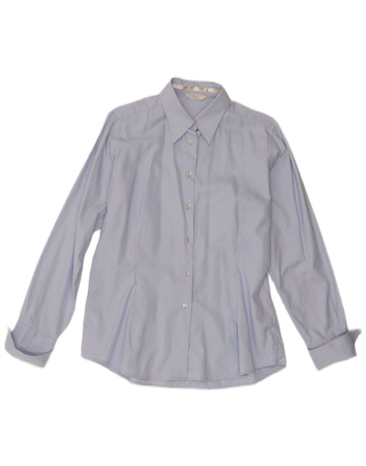 Marks & Spencer Womens Formal Shirt UK16 Large Blue Cotton